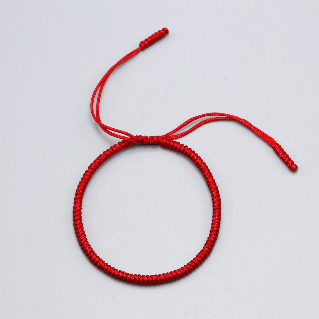 Good Luck Red Tibetan Bracelet | Handmade Sliding Knot | Unisex Buddhist Bracelet | Gift Pack Available