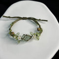Green Fluorite Macrame Bracelet: Boho Floral Crystal Jewelry