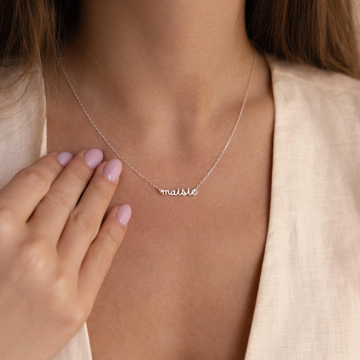 Personalized Name Necklace by Seven Lucky Gifts • Delicate Layering Necklace • Dainty Name Charm Jewelry • Birthday Gift for Her