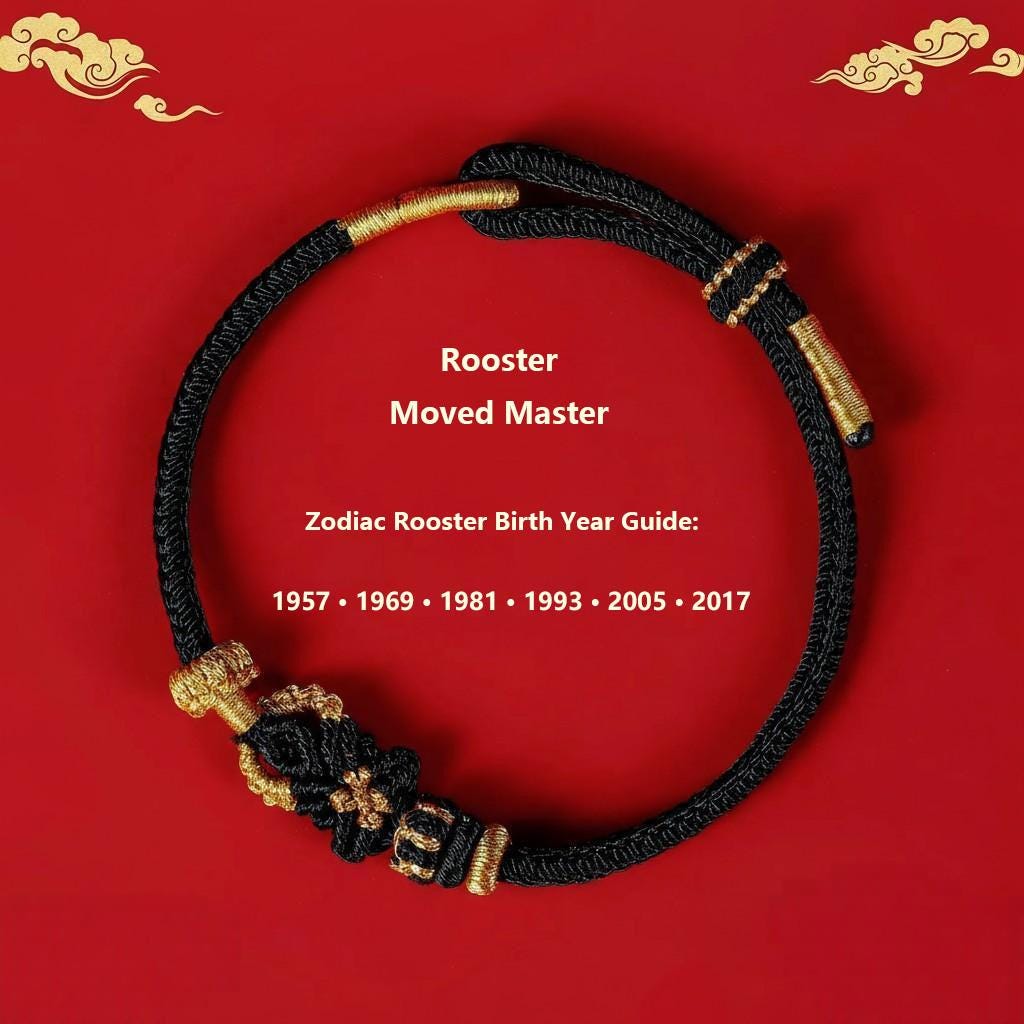 2027 Tai Sui Red String Bracelet, Zodiac Protection Amulet, Handwoven Lucky Knot, Temple Blessed Chinese Red String, Goat Rat Ox Dog