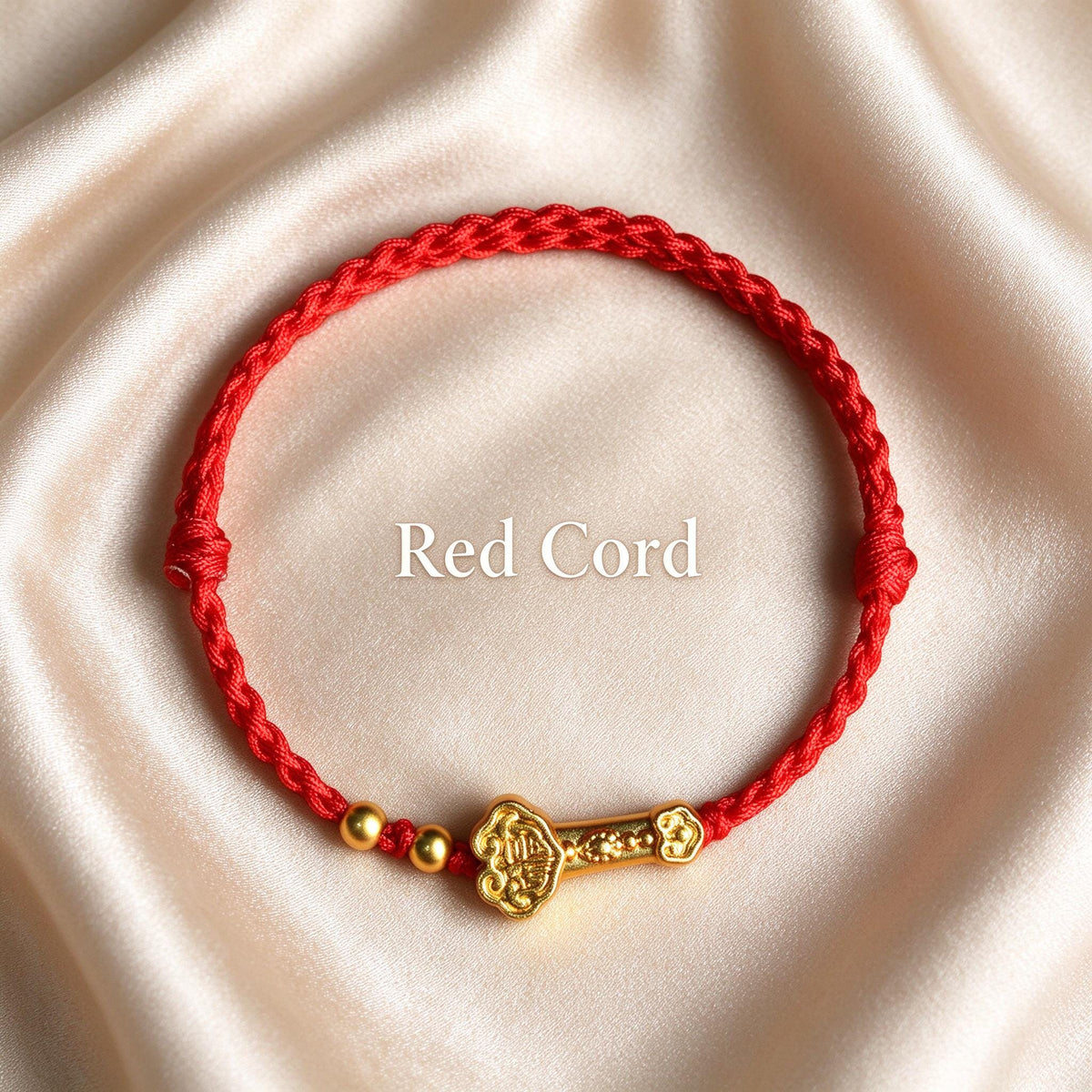 Red String Bracelet, Ruyi Good Luck Bracelet, Chinese Lucky Charm, Red Cord Protection Jewelry, Adjustable Blessing Bracelet, Handmade Gift