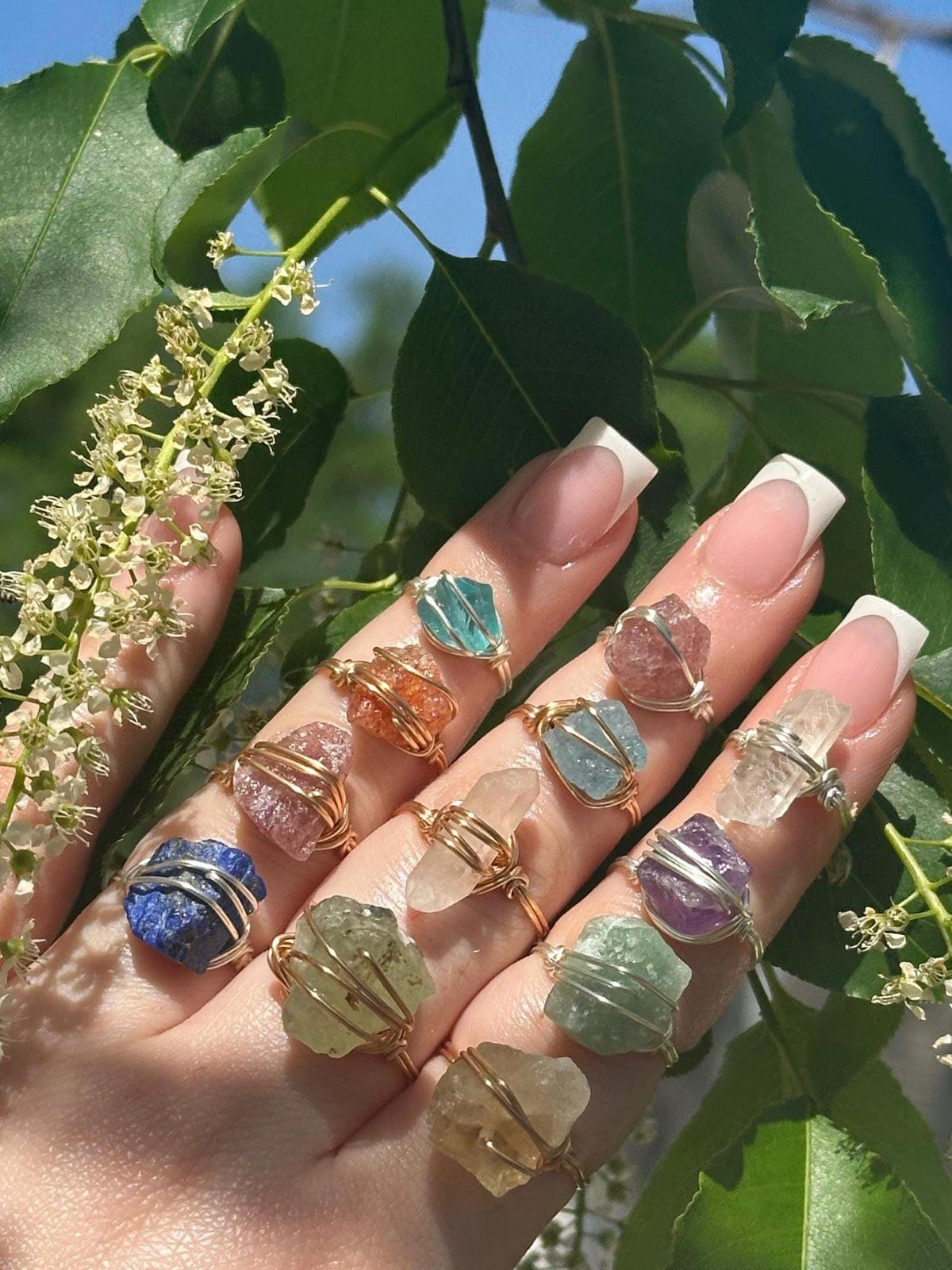 Buy 2 Get 1 Free Crystal Ring | Natural Gemstone Jewelry, Raw Crystal Ring, Dainty Ring, Birthstone Ring, Custom Jewelry, Wire Wrapped Ring