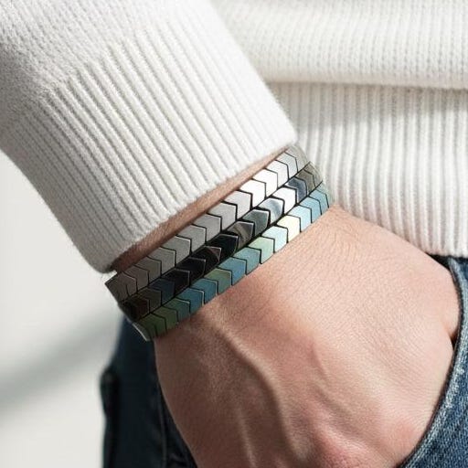 Natural Hematite Beaded Bracelet – Arrow Shaped Beads Dainty Gemstone Jewelry – Minimalist Boho Bracelet