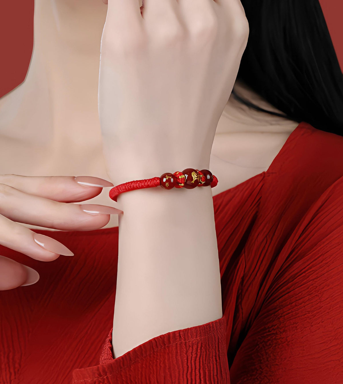 2027 Zodiac Protection Bracelet, Red String Agate Amulet, Energy Shield for Year of the Goat, Temple Blessed Gift