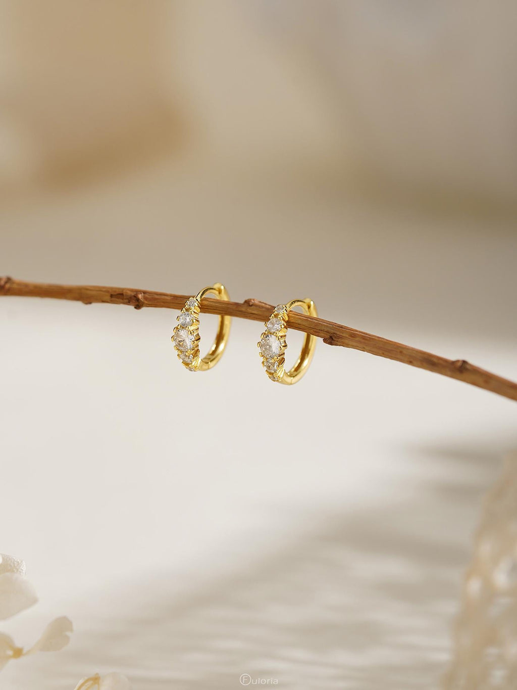Classic Diamond Hoop Earrings, Minimalist Huggie Earrings, 925 Sterling Silver Earrings for Mom, Everyday Earrings, Bridesmaid Gift for Her