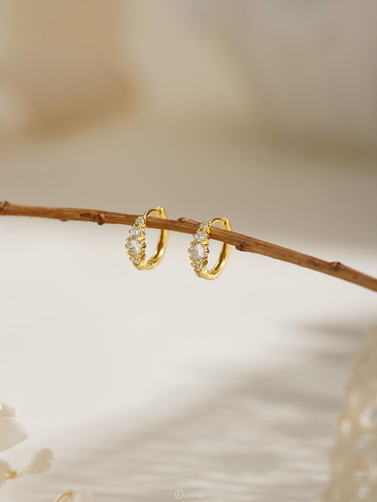 Classic Diamond Hoop Earrings, Minimalist Huggie Earrings, 925 Sterling Silver Earrings for Mom, Everyday Earrings, Bridesmaid Gift for Her