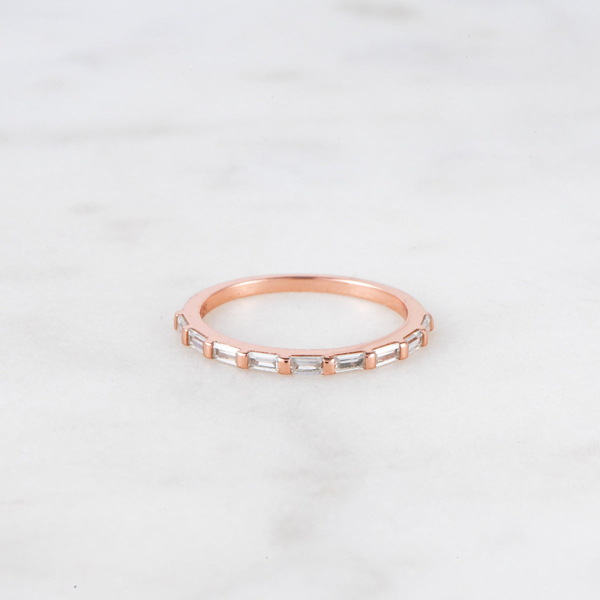 Dainty Baguette Stacking Ring, Gold Minimalist Ring, CZ Ring, Simple Diamond Ring, Silver Ring, Thin Ring, Gift for Her, Delicate Ring