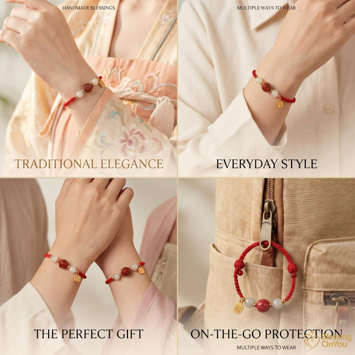 Cinnabar Lotus Red String Bracelet | Buddhist Meditation Bracelet | Handmade Protection Charm | Jade Fu Lucky Spiritual Bracelet Gift