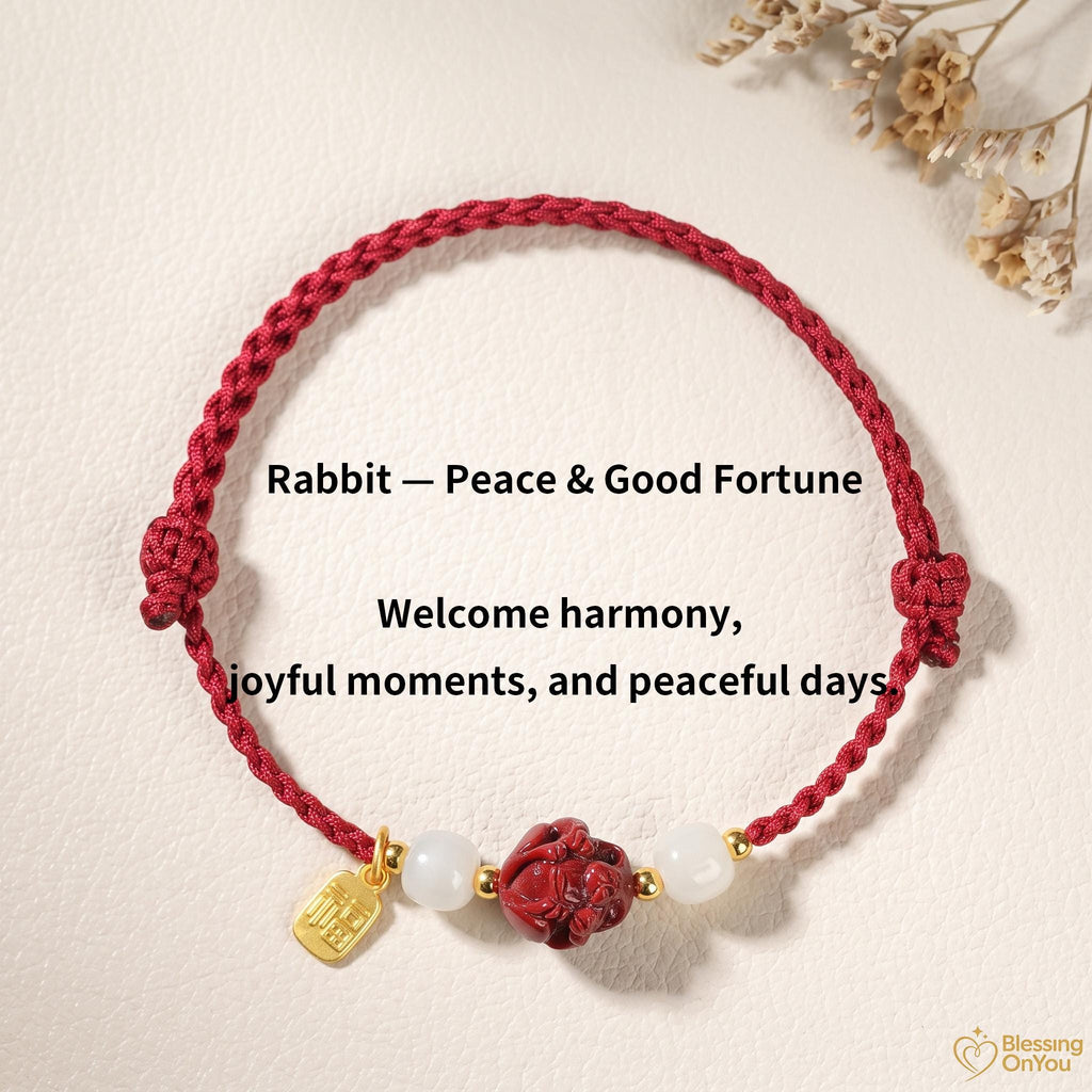 Handmade Red String Zodiac Bracelet, Cinnabar Bead, Temple Blessing Charm (2027 Goat), Jade Beads, Lucky Protection Jewelry,Gift for Her Him