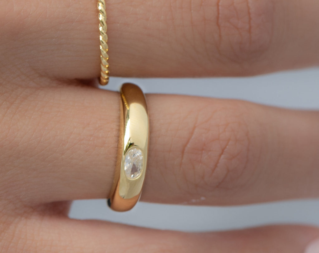 Minimalist Dome Ring, Gold Ring, Chunky Ring, Statement Ring, Signet Ring, Dainty Ring, Minimalist Ring, Stackable Ring, Gift for Her