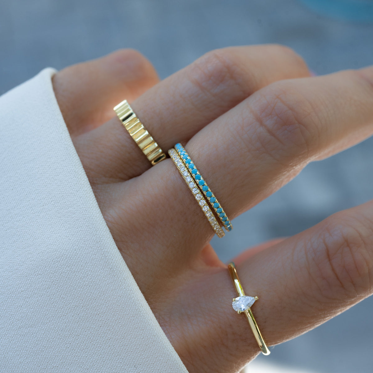 Turquoise Eternity Ring, Turquoise Ring, Dainty Ring, Turquoise Jewelry, Dainty Ring, Stacking Ring, Everyday Ring, Gift for Her