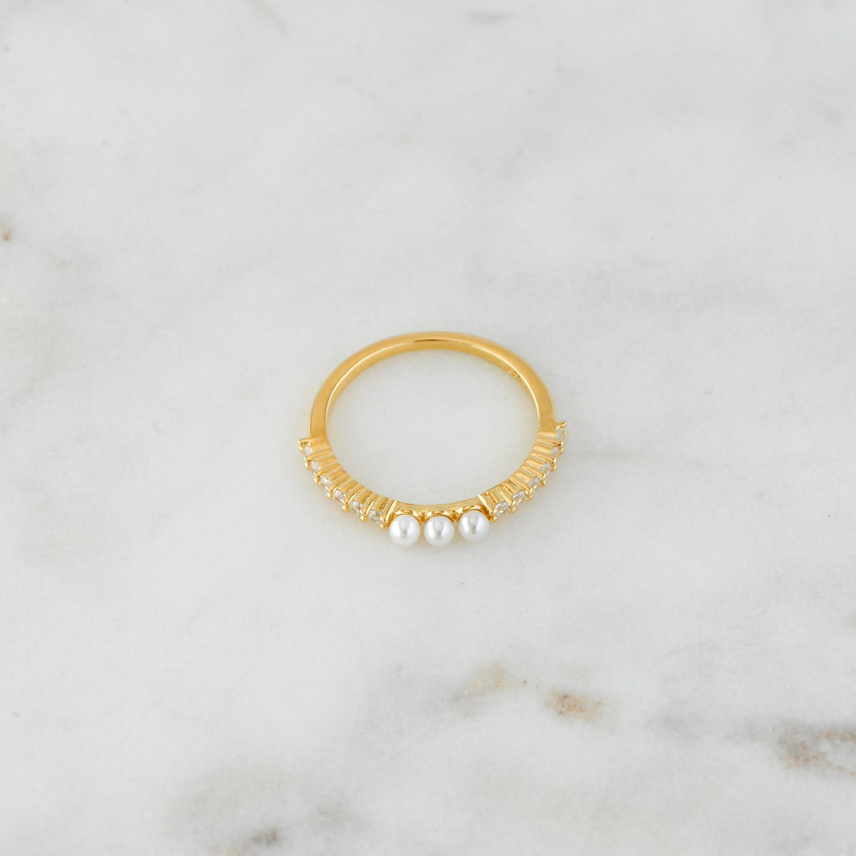 Pearl Ring, Dainty Pearl Ring, Gold Pearl Ring, Stacking Ring, Simple Ring, June Birthstone, Minimalist Ring, Sterling Silver Pearl Ring