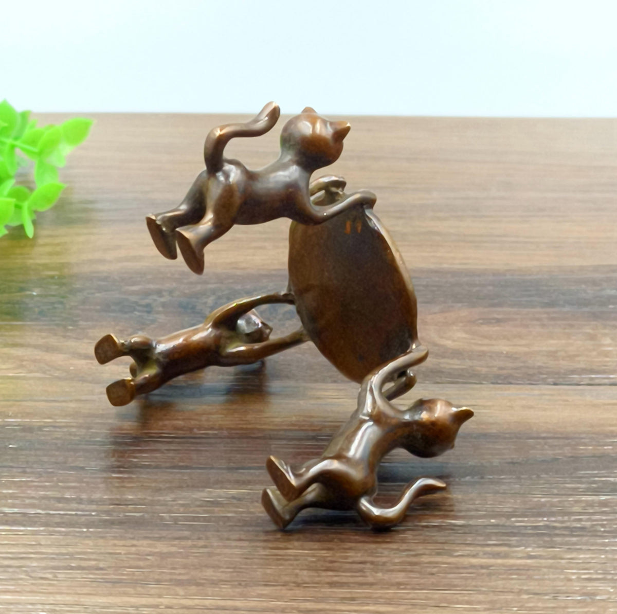 Pure copper Retro three cats dragon fish candlestick stand/home desktop decoration ornament