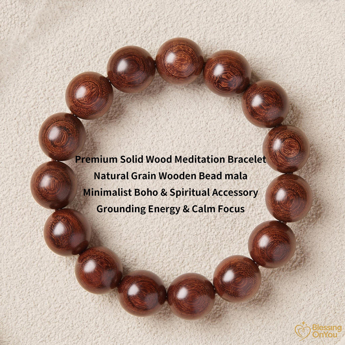 Sandalwood Mala Bracelet – Natural Wood Meditation Beads, Buddhist prayer beads, Good Luck Charm Gifts for Zen Yoga Lover, Gift for Him Her