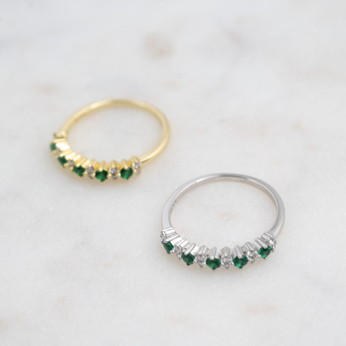 Sami Jewels Emerald Ring, Gemstone Ring, Emerald Jewelry, Gift for Her, Gold Ring, Stacking Ring, May Birthstone Silver Ring Engagement Ring