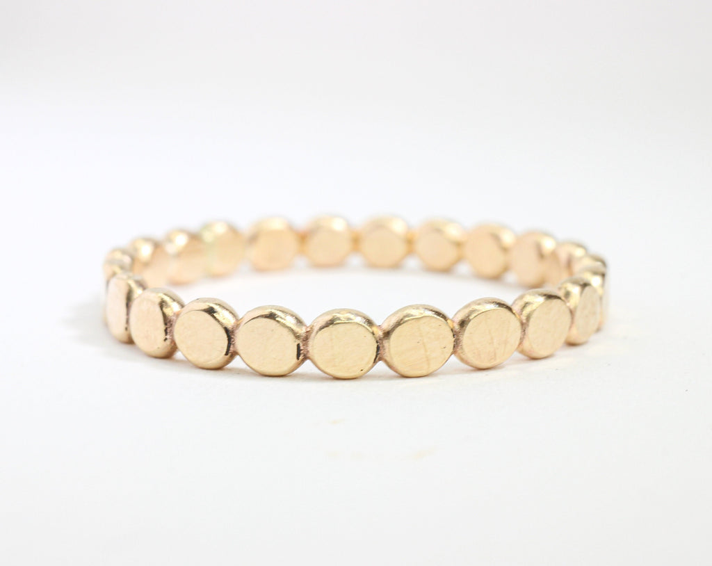 14k Gold Filled Flat Bead Stacking Ring: Sterling Silver & Rose Gold