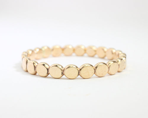 14k Gold Filled Flat Bead Stacking Ring: Sterling Silver & Rose Gold