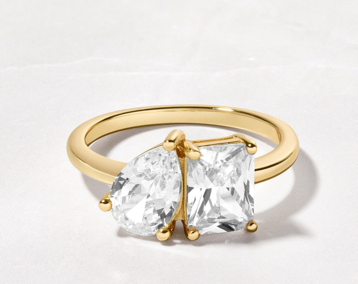 Toi et Moi Ring, Promise Ring, Engagement Ring, Two Stone Ring, Wedding Ring, Anniversary Gift, Gift for Her