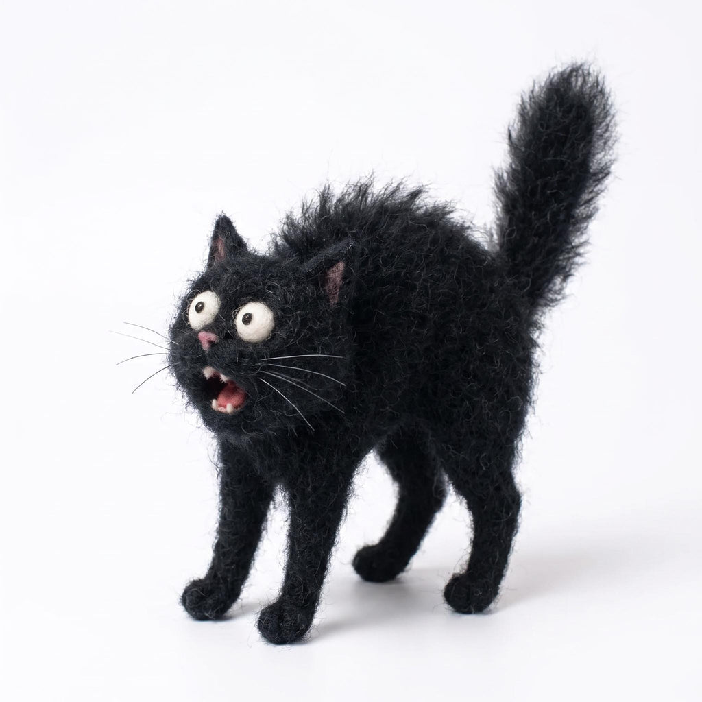 Needle Felted Witch Figurine, Handmade Wool Halloween Shelf Decor, Gift for Halloween Lovers