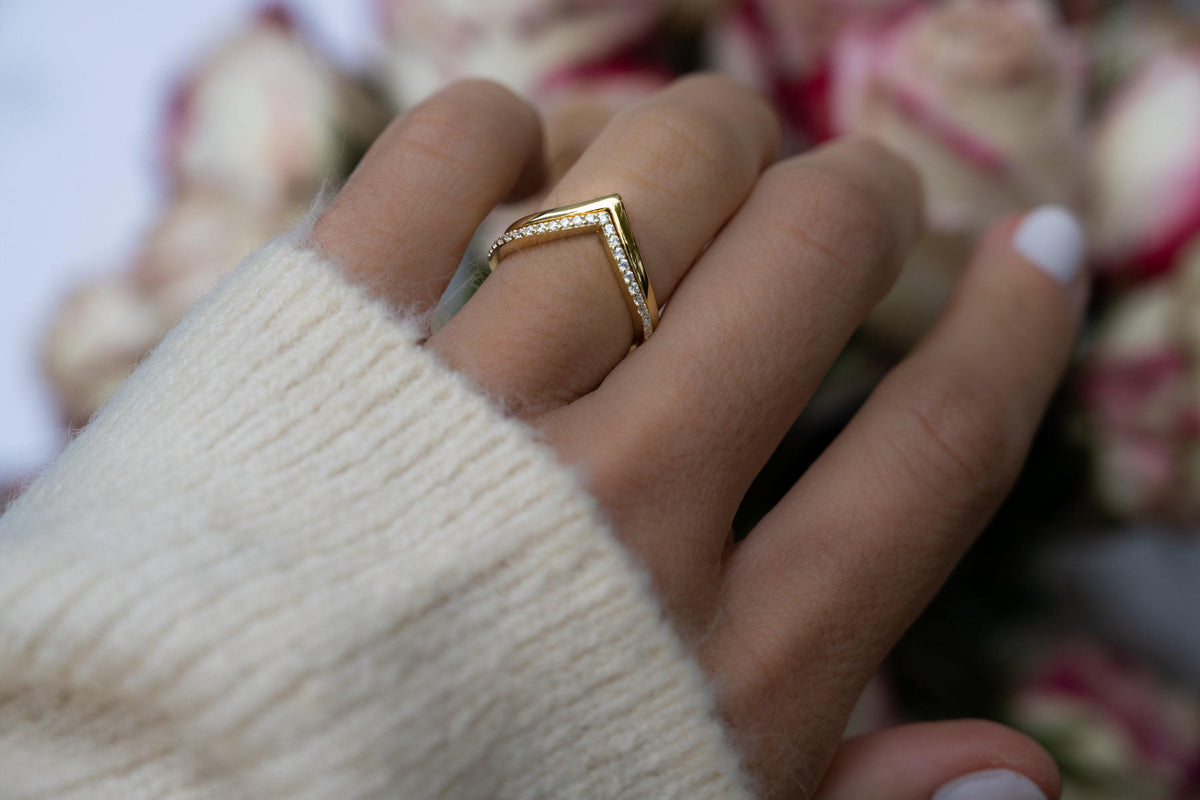 V Ring Set, Stacking Ring, Chevron Ring, Minimalist Ring, Wedding Band, Geometric Ring, Ring Set, Gift for Her, Dainty Ring, Thumb Ring