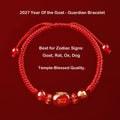 2027 Year of the Goat Protection Bracelet, Red String Agate Amulet, Feng Shui Good Luck Gift for Zodiac Goat, Rat, Ox, Dog