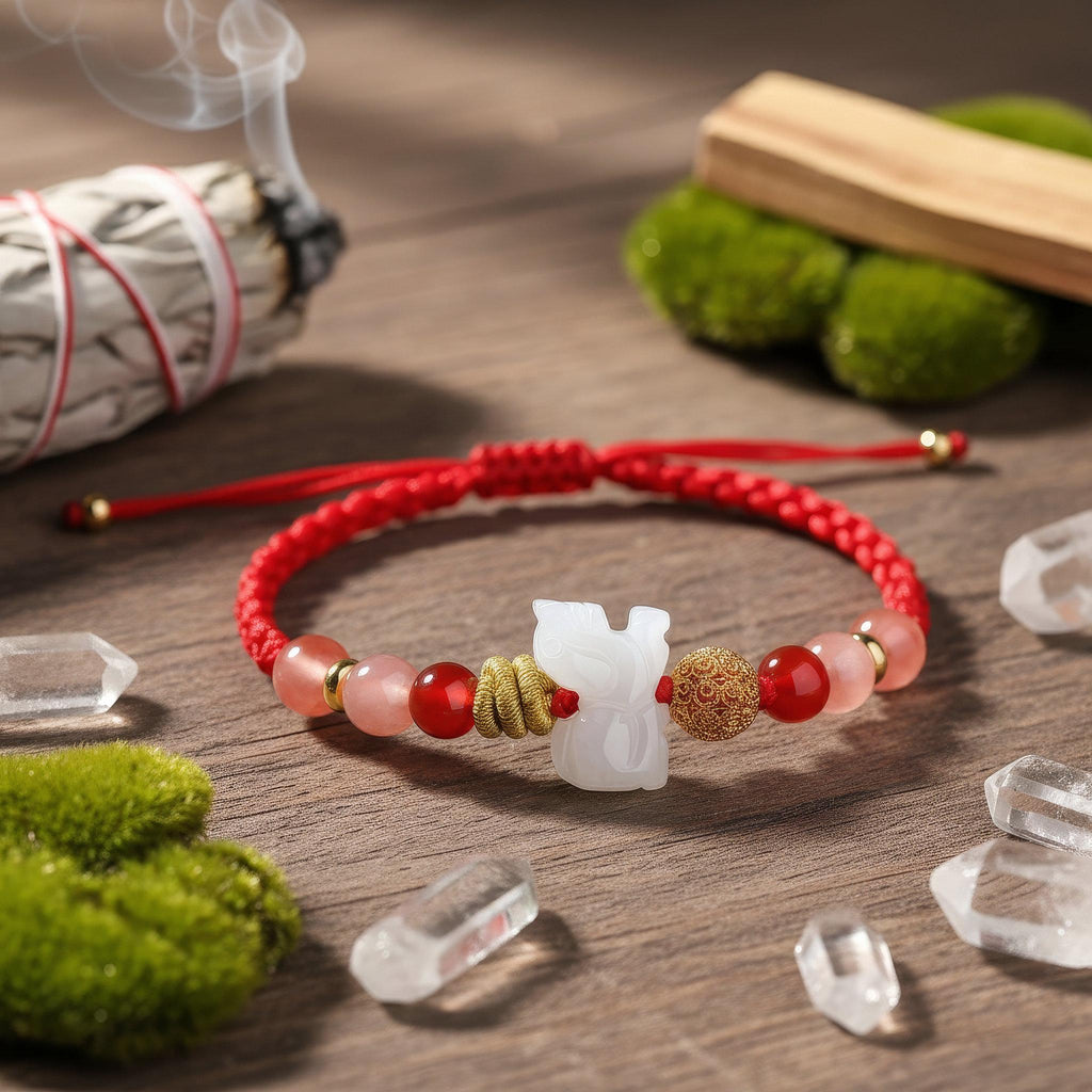 2026 Zodiac Energy Amulet, Red String Protection Bracelet, Manifestation Jewelry, Year of the Horse Talisman