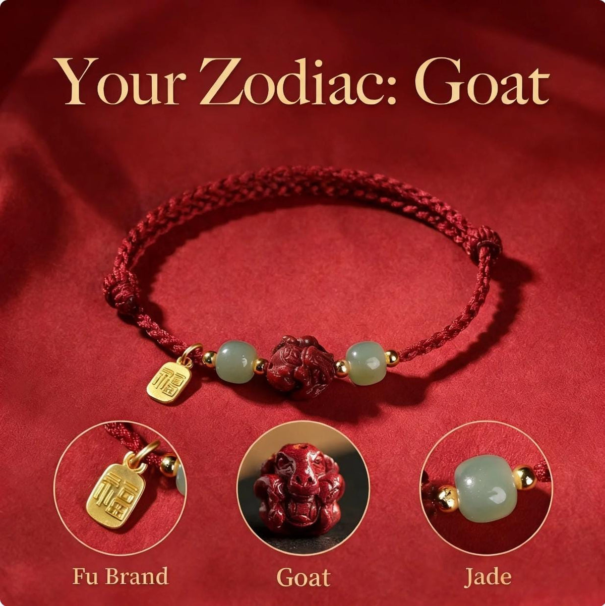 Zodiac Red String Bracelet,Cinnabar Animal Charm, Jade Beads, Fu Lucky Charm,Adjustable Protection Bracelet, Handmade Knot, Gift for Her Him
