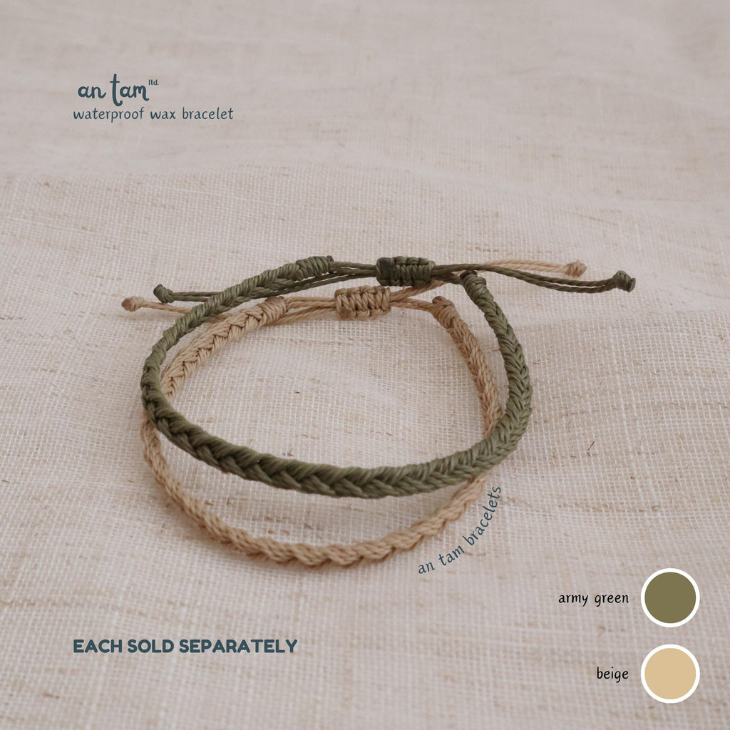 Handmade Basic Waterproof Bracelet | Adjustable Wax Cord Bracelet | Braided Bracelet | Festival Unisex Bracelet | Friendship Bracelet