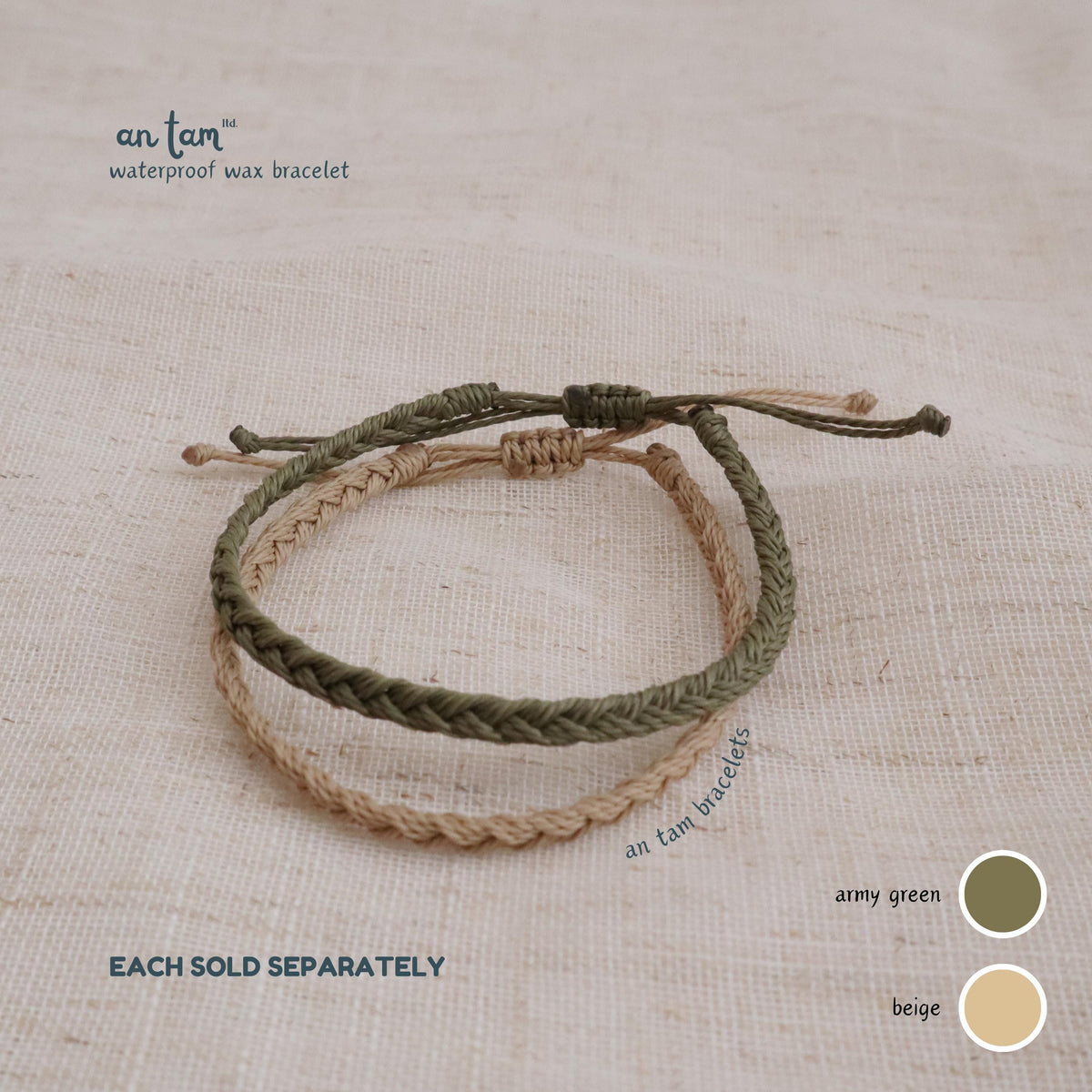 Handmade Basic Waterproof Bracelet | Adjustable Wax Cord Bracelet | Braided Bracelet | Festival Unisex Bracelet | Friendship Bracelet