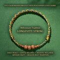 Buddhist Spiritual Five Color Bracelet,Red string bracelet ,Temple Blessed Peach Wood Charm,Feng Shui Protection Amulet