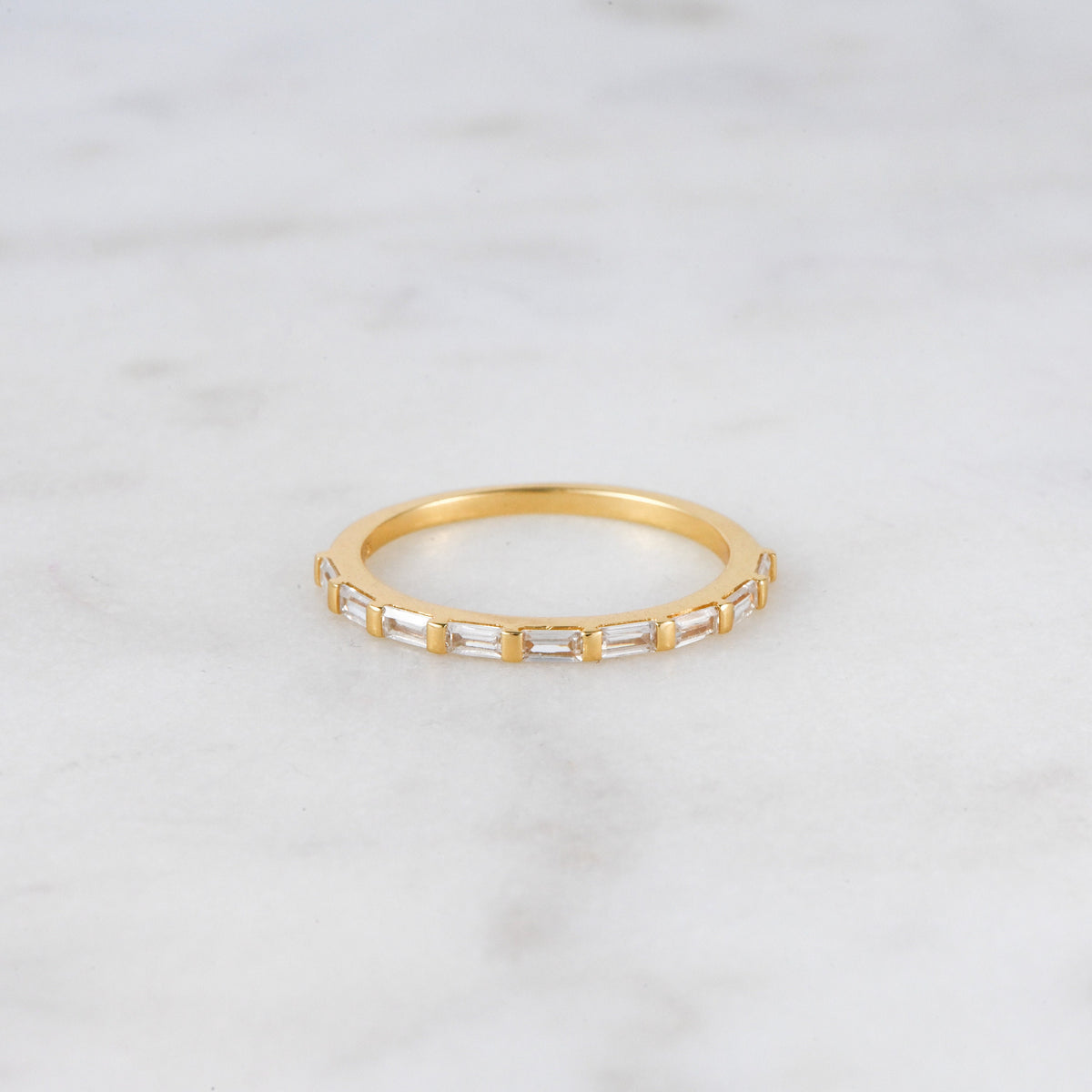 Dainty Baguette Stacking Ring, Gold Minimalist Ring, CZ Ring, Simple Diamond Ring, Silver Ring, Thin Ring, Gift for Her, Delicate Ring