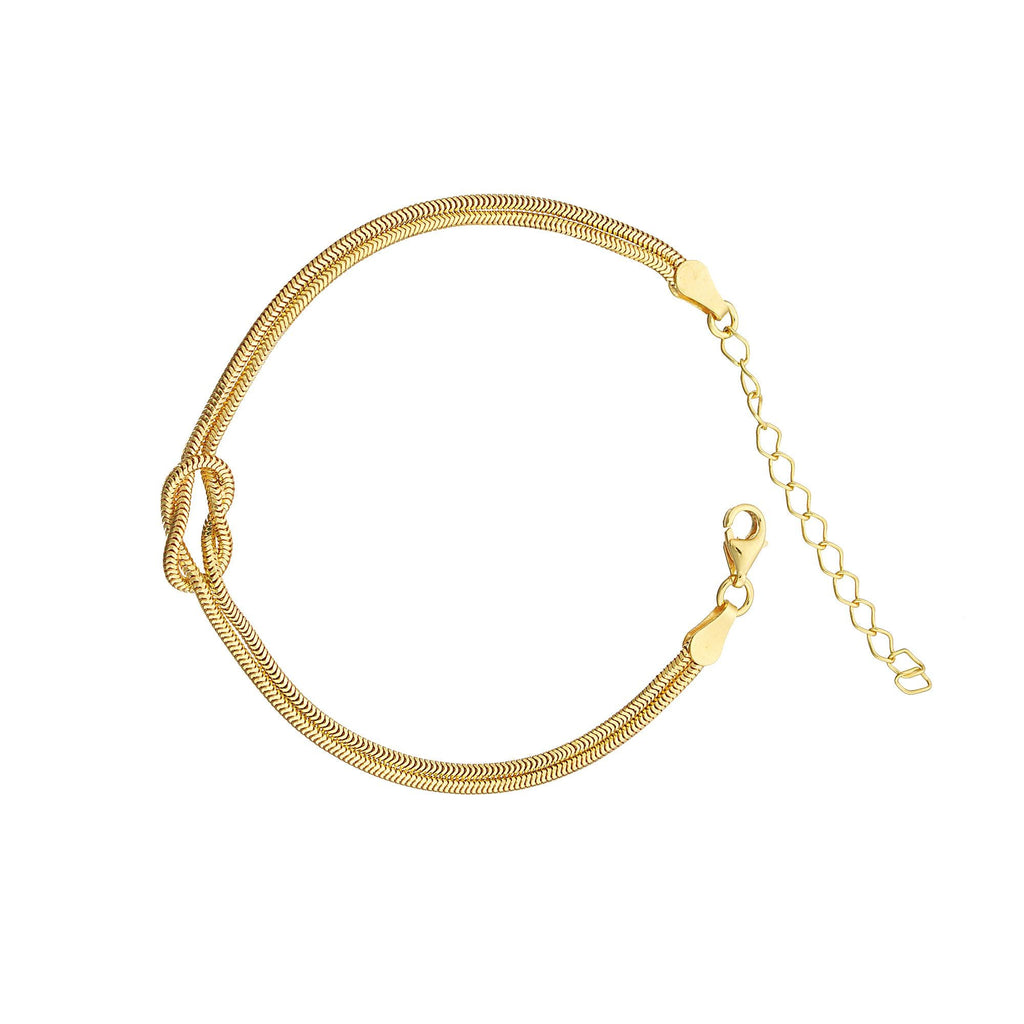 Gold Filled Knot Bracelet, Dainty Snake Chain for Mothers Day Gifts