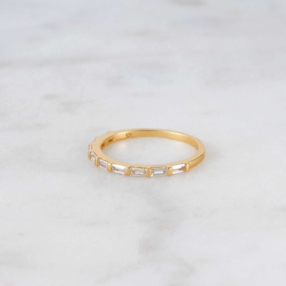 Dainty Baguette Stacking Ring, Gold Minimalist Ring, CZ Ring, Simple Diamond Ring, Silver Ring, Thin Ring, Gift for Her, Delicate Ring
