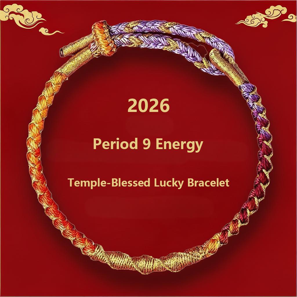 Temple Blessed Red String Bracelet, Feng Shui Protection Bracelet, Lucky Charm Amulet, Handwoven Spiritual Jewelry Gift for Women Men