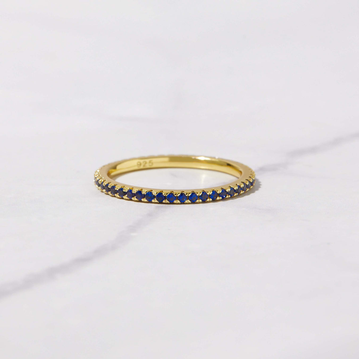 Dainty Sapphire Eternity Ring, Sapphire Ring, Sapphire Stacking Ring, September Birthstone, Minimalist Ring, Simple Ring, Gift for Her