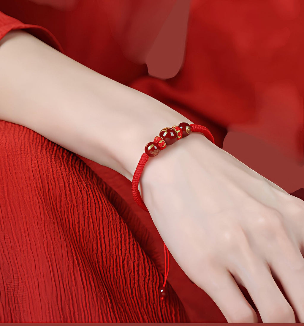 2027 Zodiac Protection Bracelet, Red String Agate Amulet, Energy Shield for Year of the Goat, Temple Blessed Gift