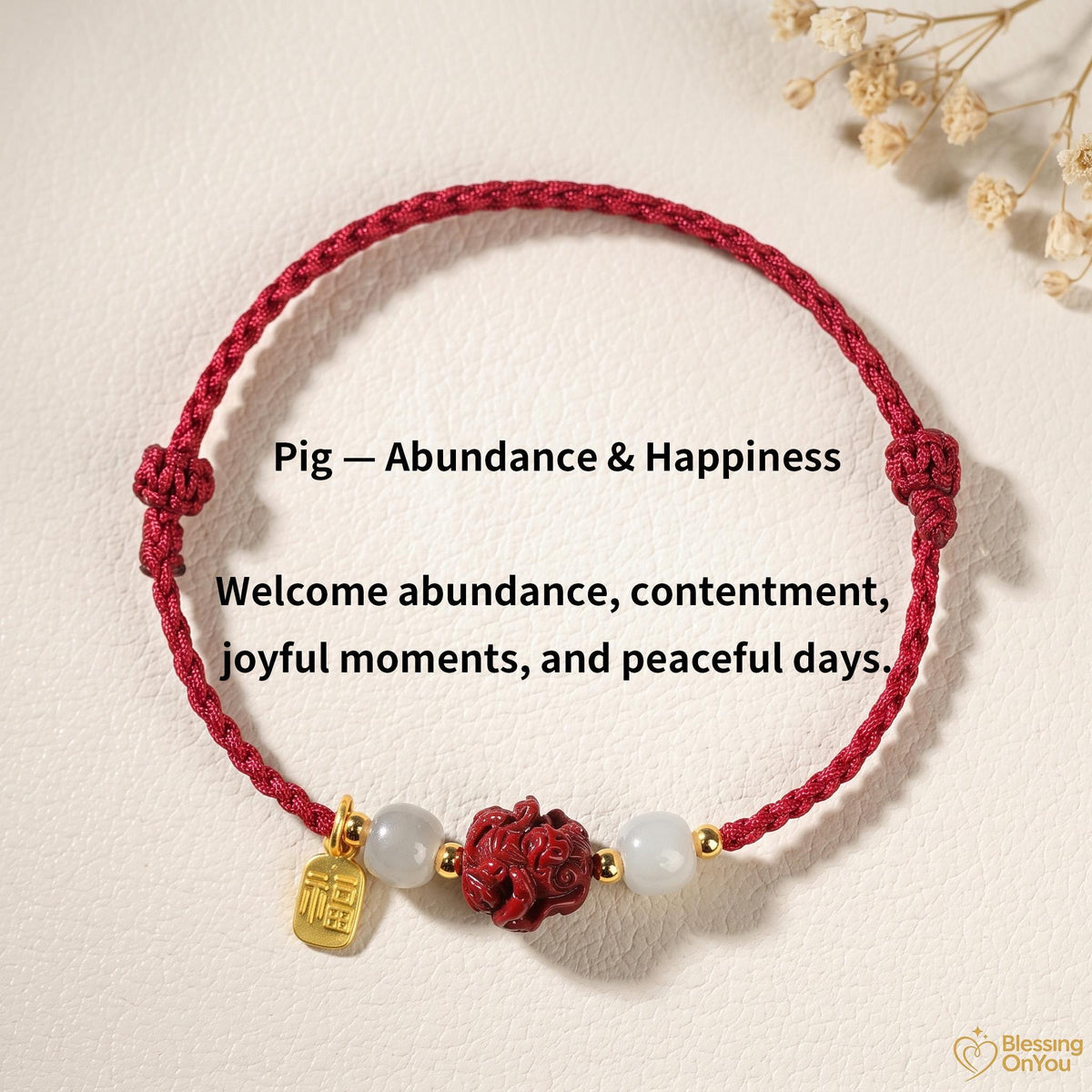Handmade Red String Zodiac Bracelet, Cinnabar Bead, Temple Blessing Charm (2027 Goat), Jade Beads, Lucky Protection Jewelry,Gift for Her Him