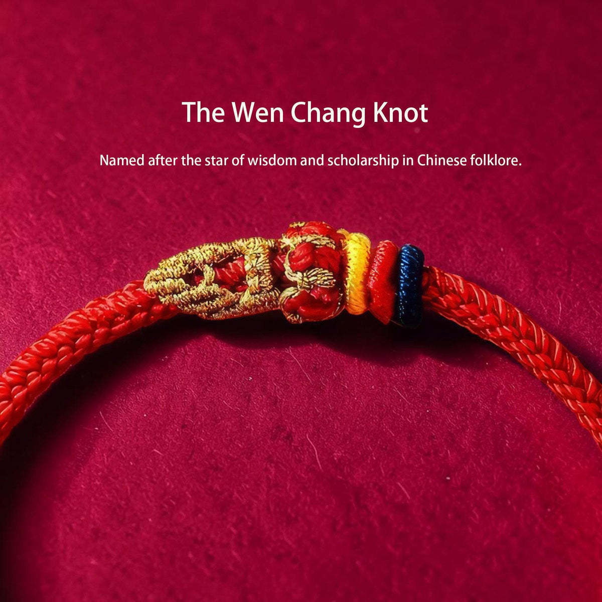Chinese Wisdom Bracelet | Wen Chang Knot Bracelet | Exam Good Luck Gift | Back to School Gift for Students | Handmade Lucky Charm