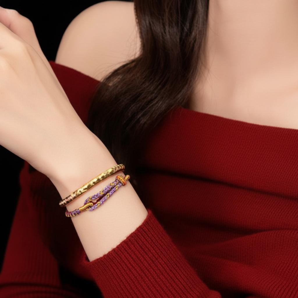 Temple Blessed Red String Bracelet, Feng Shui Protection Bracelet, Lucky Charm Amulet, Handwoven Spiritual Jewelry Gift for Women Men