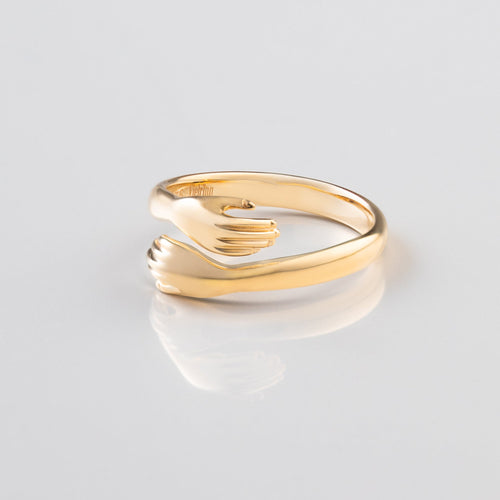 925 Sterling Silver Ring • Hug Ring • Stackable Ring • Minimalist Ring • Love Ring • Adjustable Ring • Gift for Women • Hugging Hand Ring