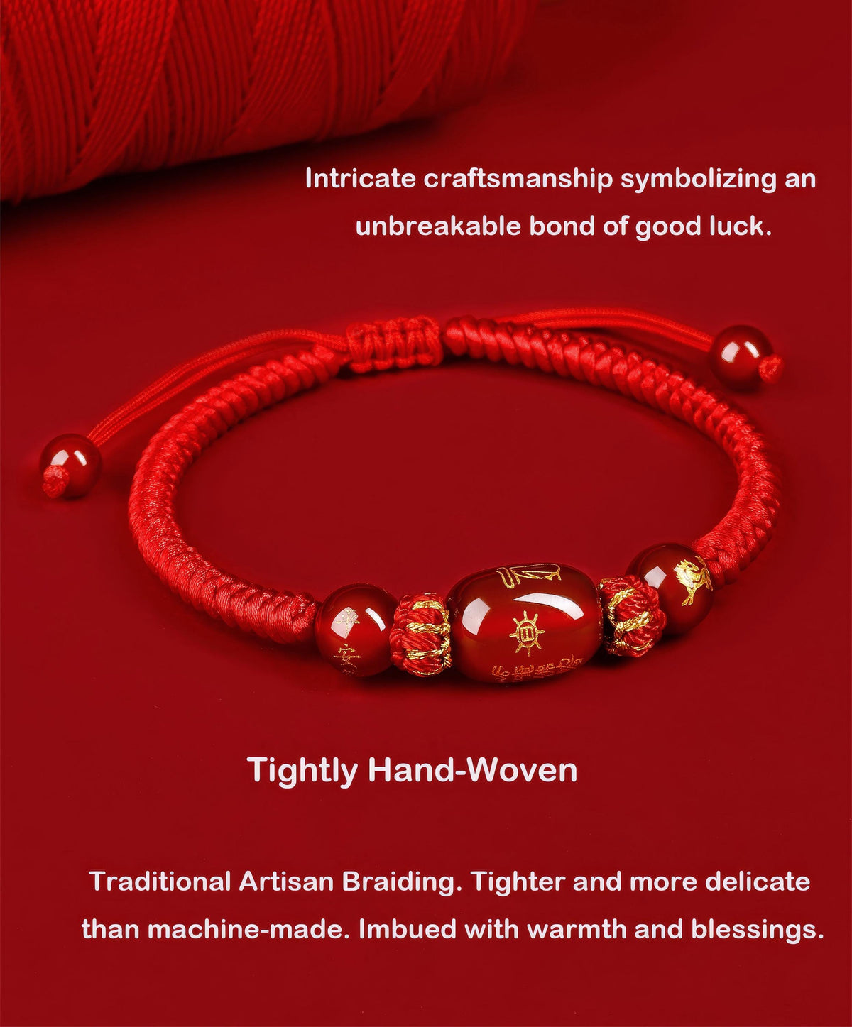 2027 Year of the Goat Protection Bracelet, Red String Agate Amulet, Feng Shui Good Luck Gift for Zodiac Goat, Rat, Ox, Dog