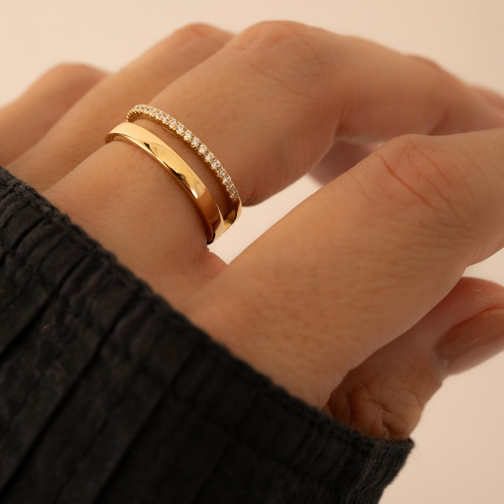 Double Band Ring, Dainty Ring, Wedding Band, Stacking Ring, Minimalist Ring, Gift for Her, Gold Ring, Silver Ring, Diamond Ring