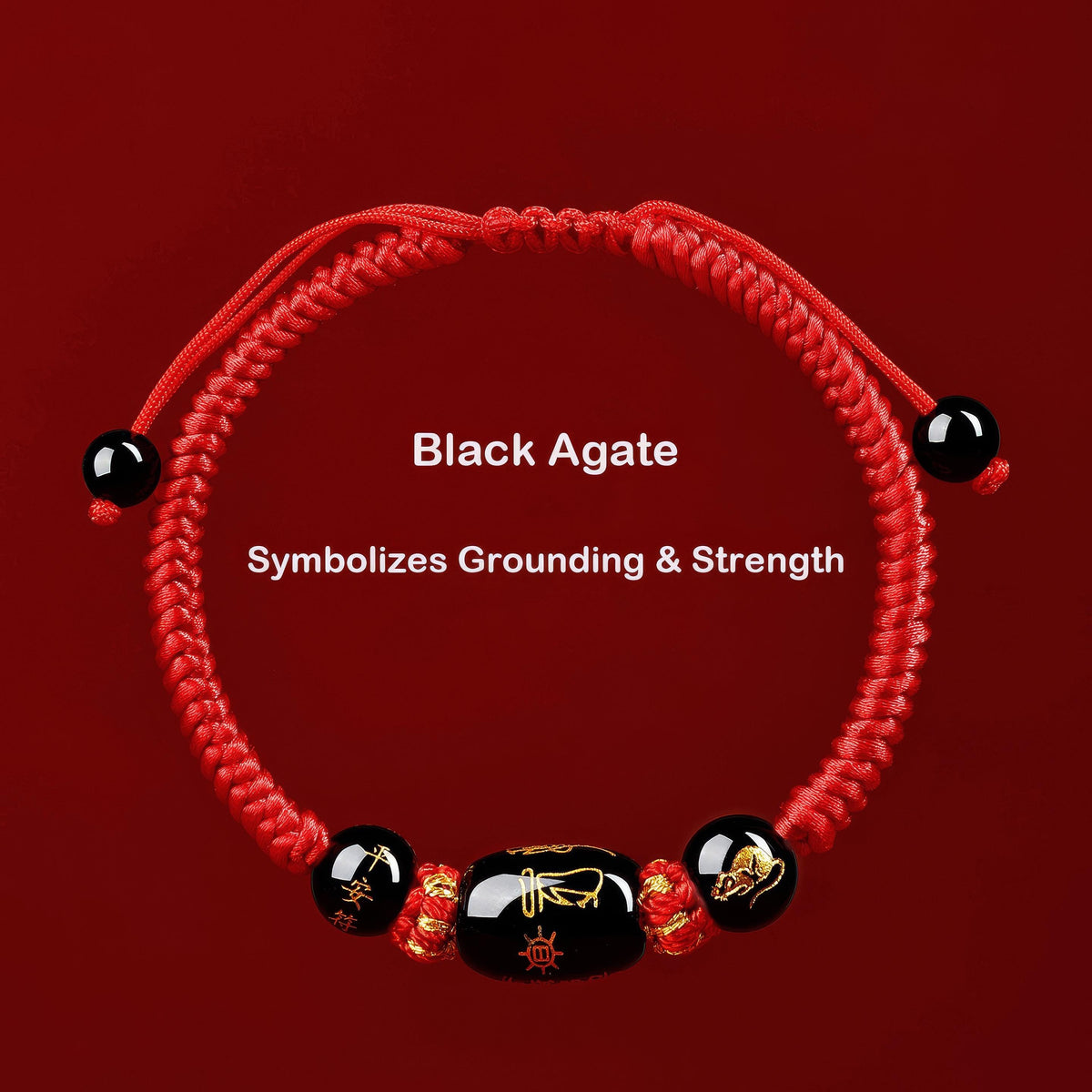 2027 Year of the Goat Protection Bracelet, Red String Agate Amulet, Feng Shui Good Luck Gift for Zodiac Goat, Rat, Ox, Dog