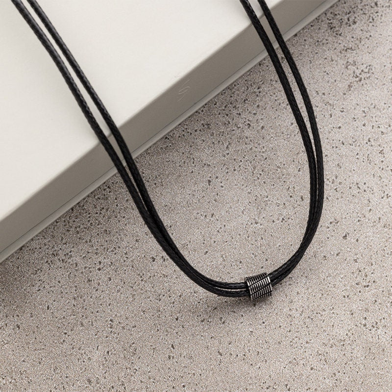 Simple Black Choker Necklace For Men, Men's Vegan Necklace, Men Bead Necklace, Guy Necklace, Jewlery For Men, Vegan Jewelry, Christmas Gift