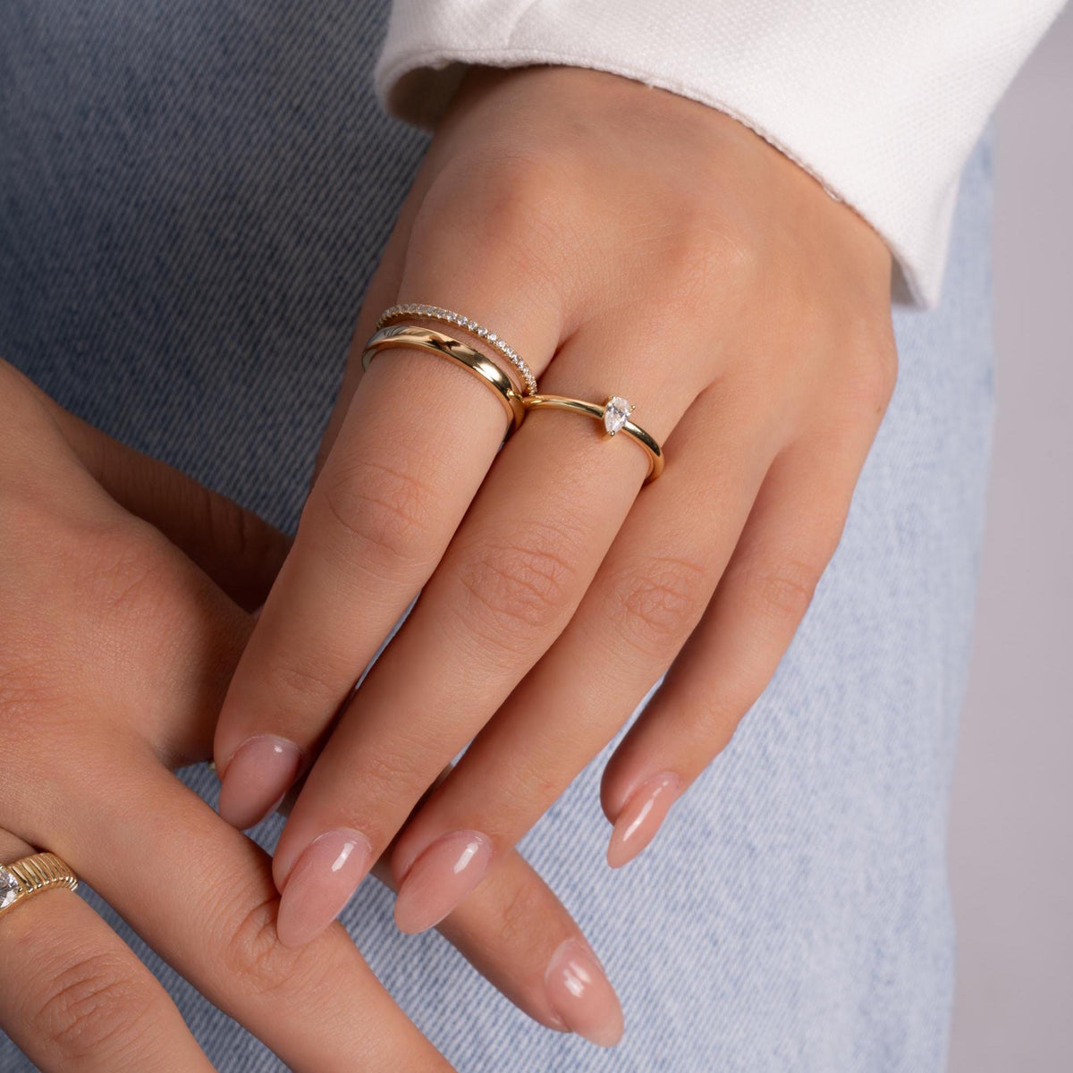 Double Band Ring, Dainty Ring, Wedding Band, Stacking Ring, Minimalist Ring, Gift for Her, Gold Ring, Silver Ring, Diamond Ring