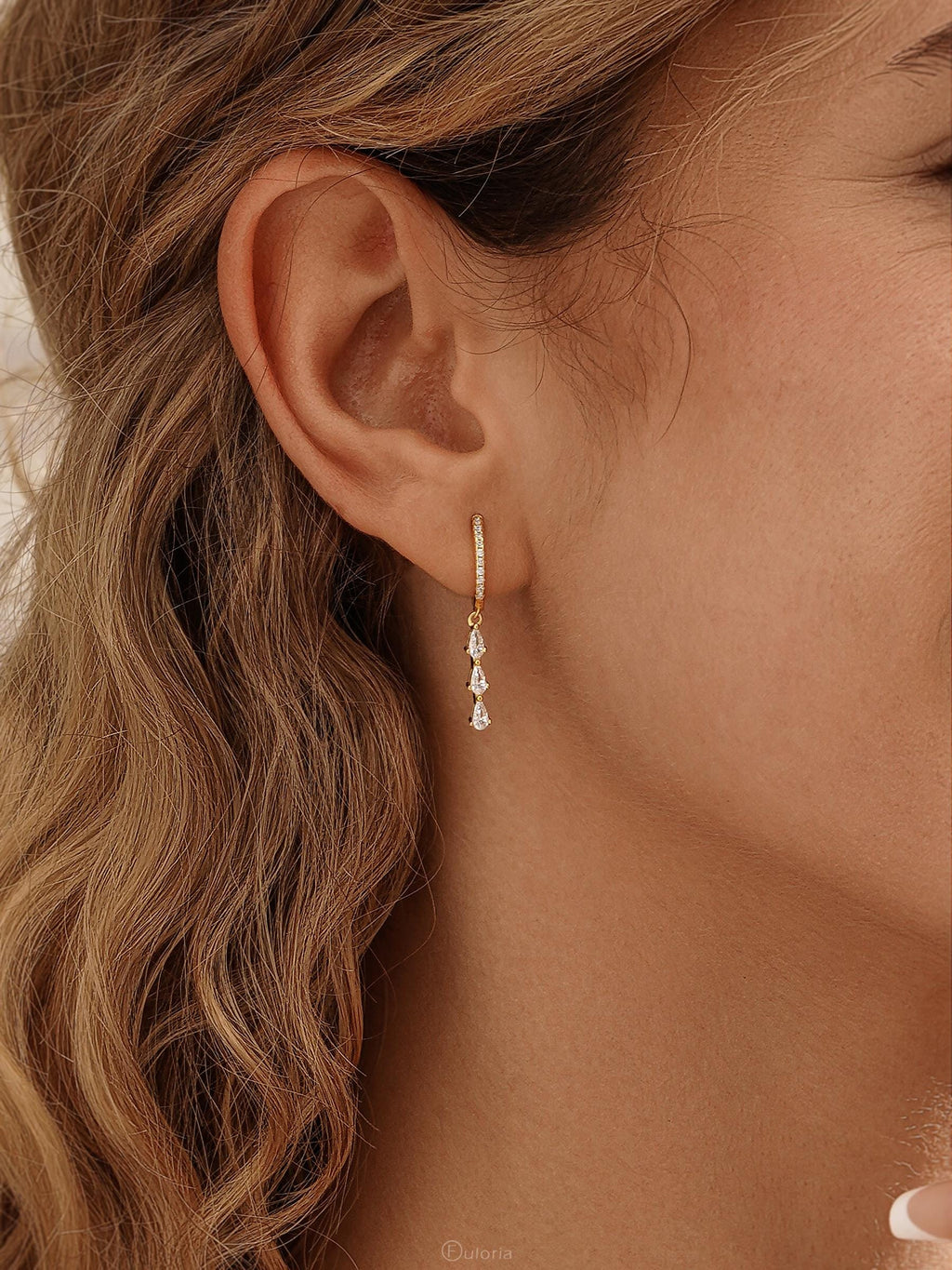 Dainty Diamond Hoop Earrings, Tassel Diamond Huggie Earrings, Crystal Dangle Drop Earrings, Wedding Earrings, Bridesmaids Gift for Her