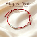 Whispers of Peace 999 Silver Red String Bracelet, Red Cord Bracelet, Good Luck & Protection Jewelry, Peace Blessing Gift, Handmade