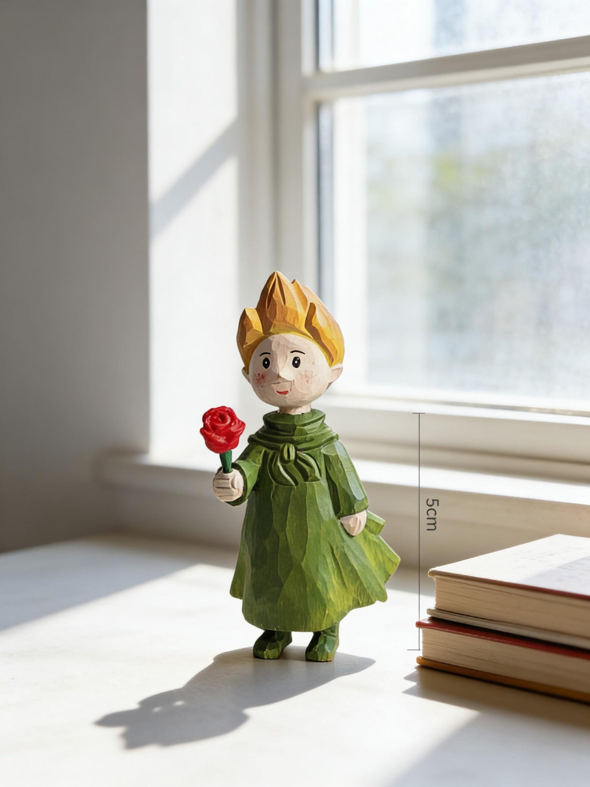 Handcrafted Wooden Sculpture of the Little Boy & Fox | Unique Hand-Carved Art | Premium Natural Solid Wood | Literary-Inspired Decoration