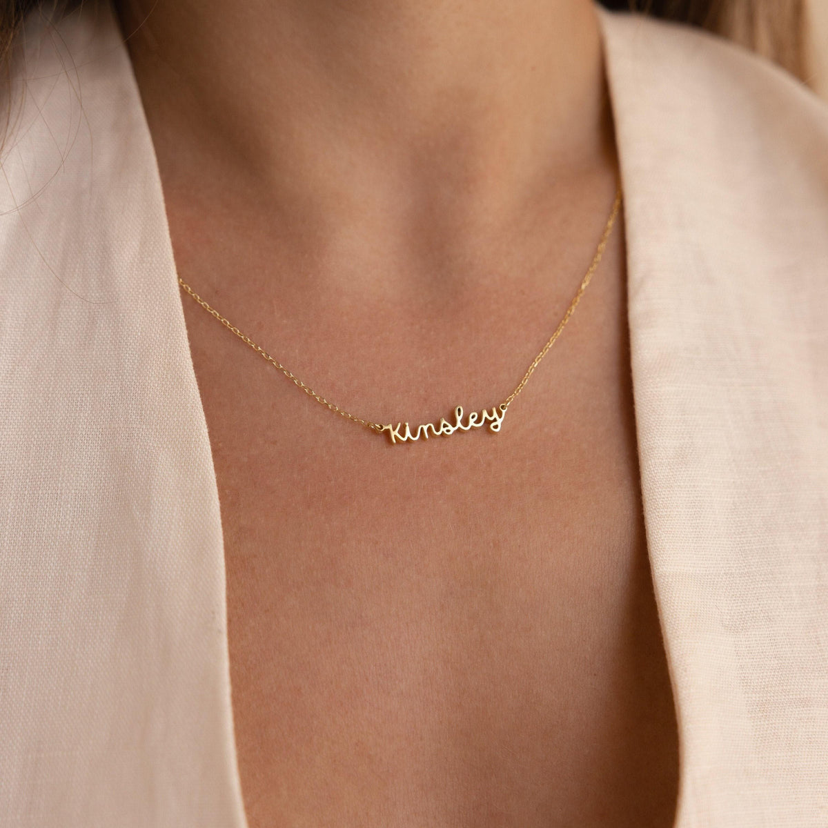Personalized Name Necklace by Seven Lucky Gifts • Delicate Layering Necklace • Dainty Name Charm Jewelry • Birthday Gift for Her