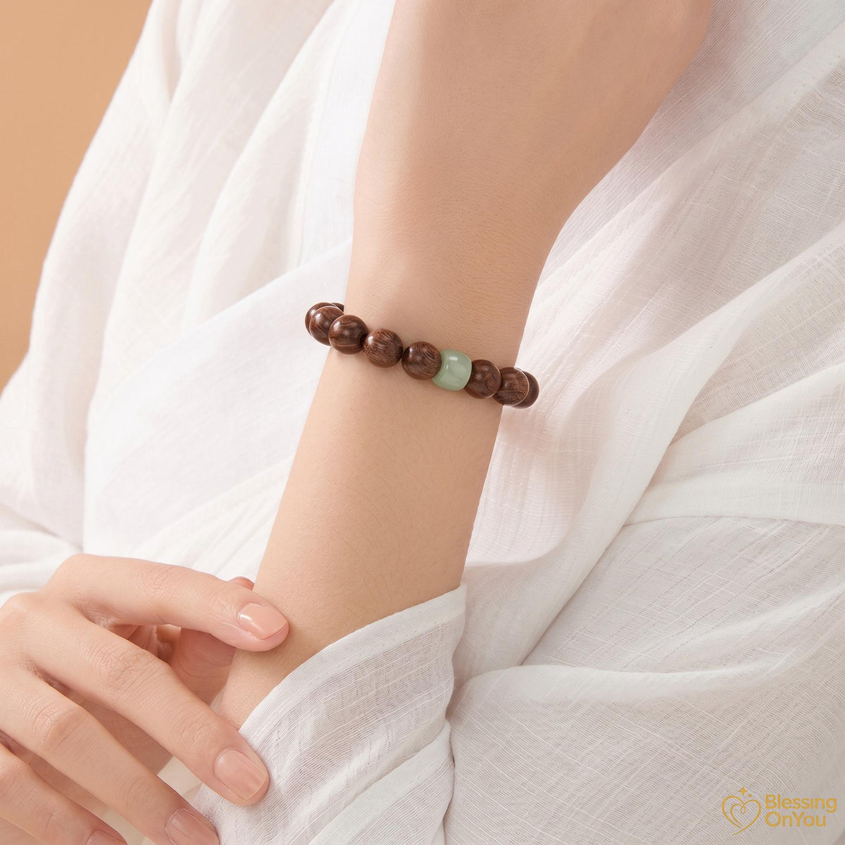 Sandalwood Mala Bracelet – Natural Wood Meditation Beads, Buddhist prayer beads, Good Luck Charm Gifts for Zen Yoga Lover, Gift for Him Her